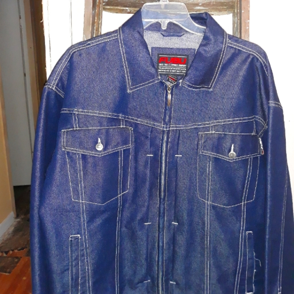 FUBU Demin Zipper Jacket 2x Men's.  Blue.